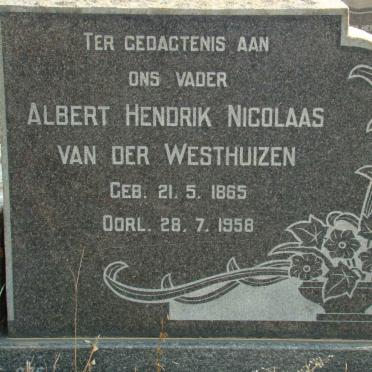 WESTHUIZEN Albert Hendrik Nicolaas, van der 1865-1958