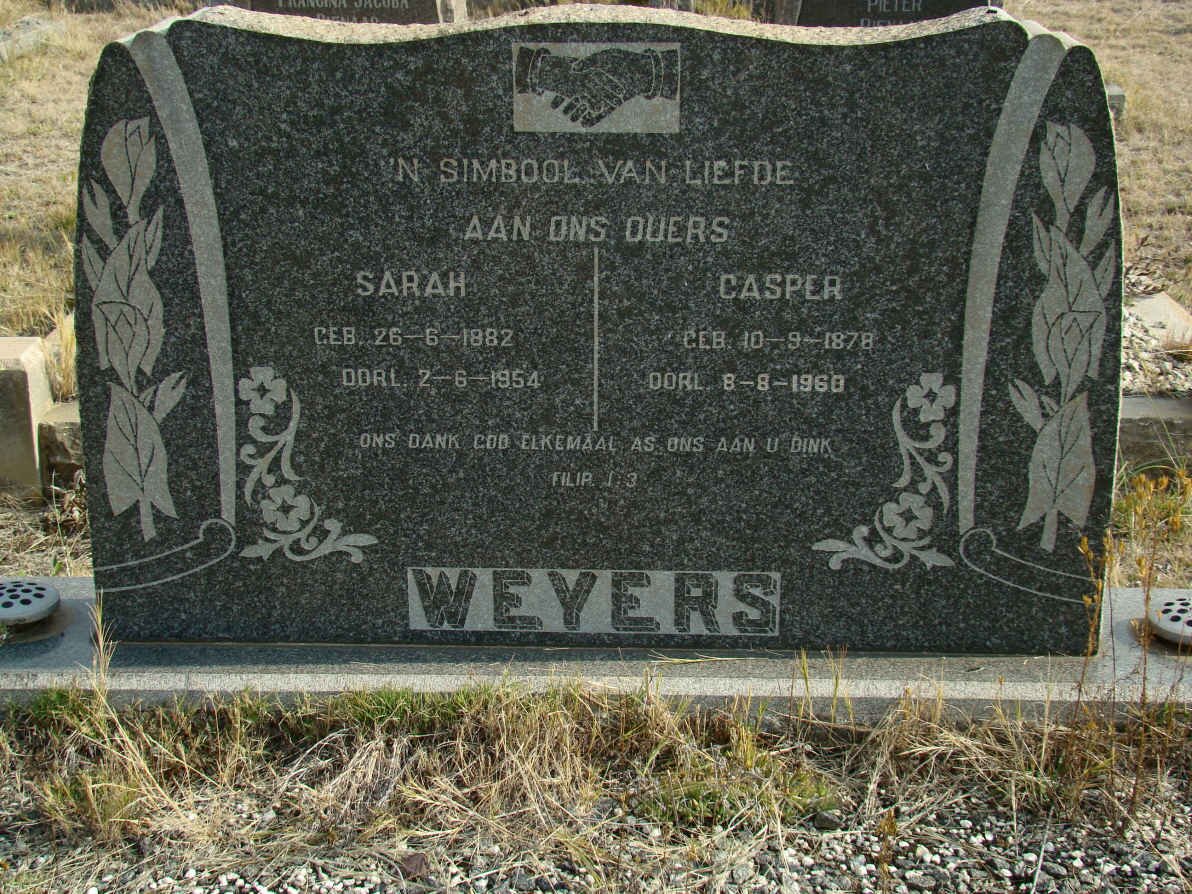 WEYERS Casper 1878-1960 &amp; Sarah 1882-1954