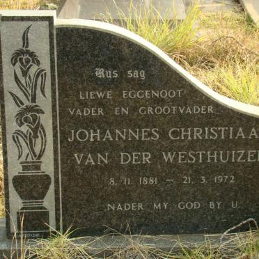 WESTHUIZEN Johannes Christiaan, van der 1881-1972 &amp; Jacoba Johanna BOTHA formerly V.D. WESTHUIZEN nee PRINGLE 1903-1980 