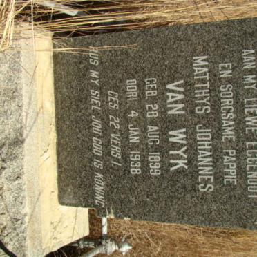 WYK Matthys Johannes, van 1899-1938