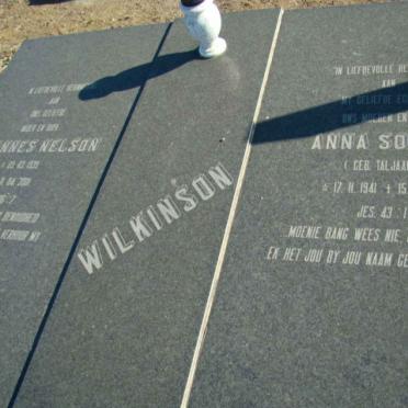 WILKINSON Johannes Nelson 1939-2001 &amp; Anna Sophia TALJAARD 1941-1994