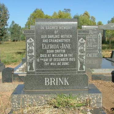 BRINK Elfrida Jane nee GRIFFIN -1965