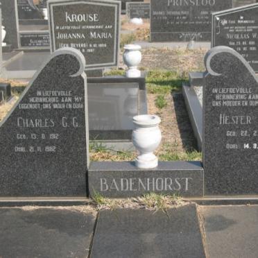 BADENHORST Charles G.G. 1912-1982 &amp; Hester M. 1910-1989