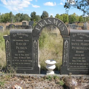 ERASMUS David Petrus 1875-1954 &amp; Anna Maria Petronella DE WET 1877-1953