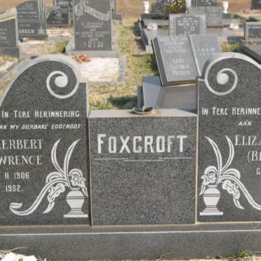 FOXCROFT Herbert Lawrence 1906-1982 &amp; Elizabeth 1912-2000