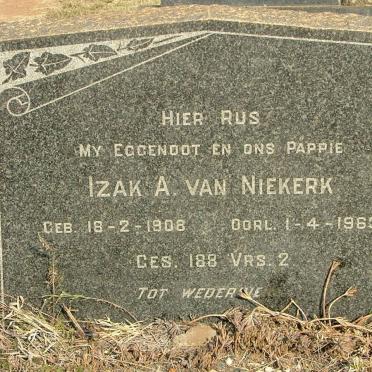 NIEKERK Izak A., van 1908-1963