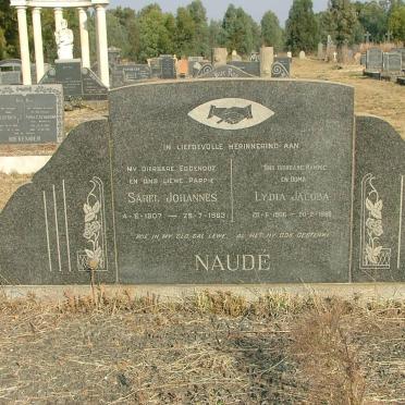 NAUDé Sarel Johannes 1907-1963 &amp; Lydia Jacoba 1906-1988