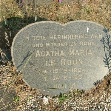 ROUX Agatha Maria, le 1884-1967