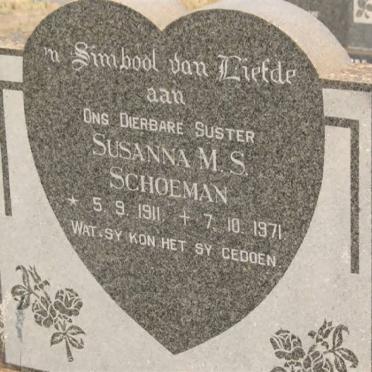 SCHOEMAN Susanna M.S. 1911-1971