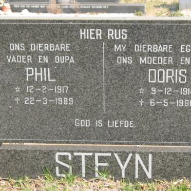 STEYN Phil 1917-1989 &amp; Doris 1914-1986