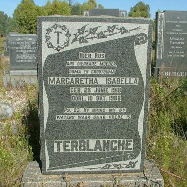 TERBLANCHE Margaretha Isabella 1918-1988