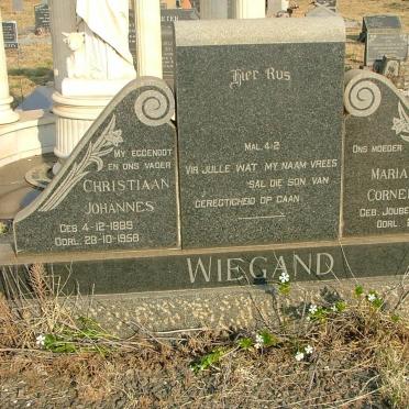 WIEGAND Christiaan Johannes 1889-1958 &amp; Maria Cornelia JOUBERT 1889-1966
