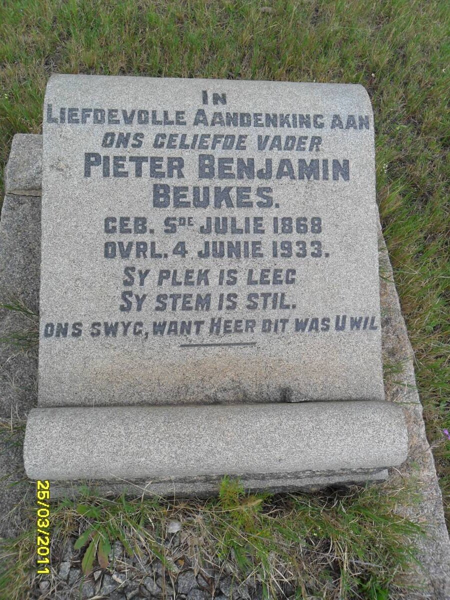 BEUKES Pieter Benjamin 1868-1933