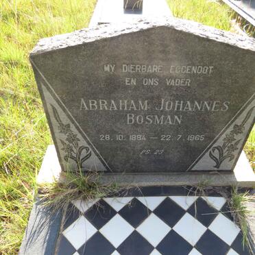 BOSMAN Abraham Johannes 1884-1965
