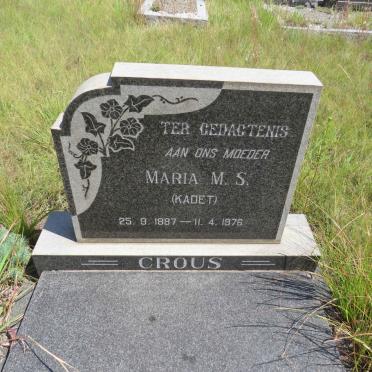 CROUS Maria M.S. nee KADET 1887-1976