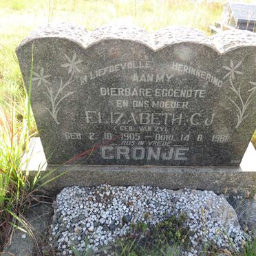 CRONJE Elizabeth C.J. nee VAN ZYL 1905-1961
