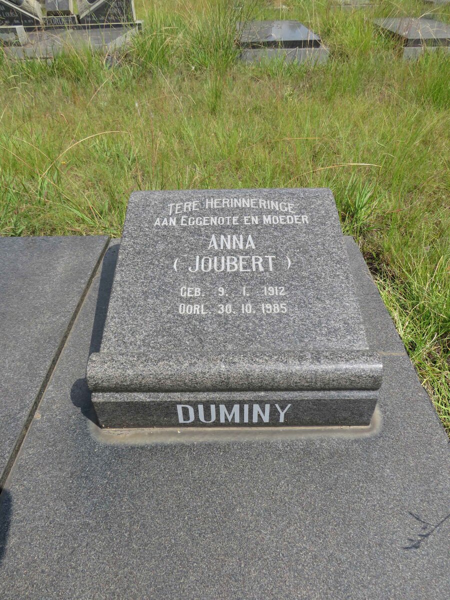 DUMINY Anna nee JOUBERT 1912-1985