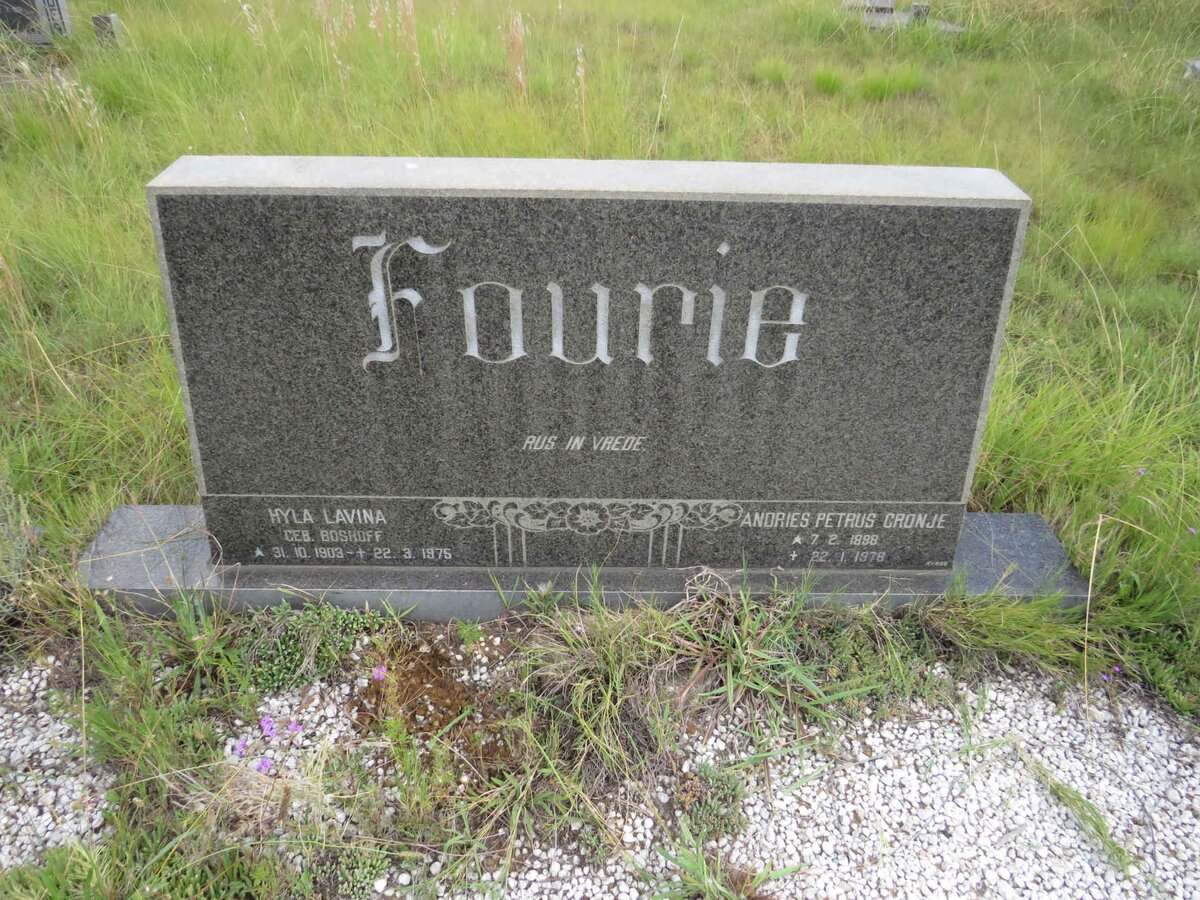 FOURIE Andries Petrus Cronje 1898-1978 & Hyla Lavina BOSHOFF 1903-1975