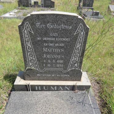HUMAN Matthys Johannes 1896-1973
