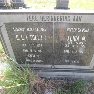 JAGER C.L., de 1894-1983 & Alida M. THERON 1901-1986 