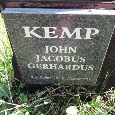 KEMP John Jacobus Gerhardus 1935-2015