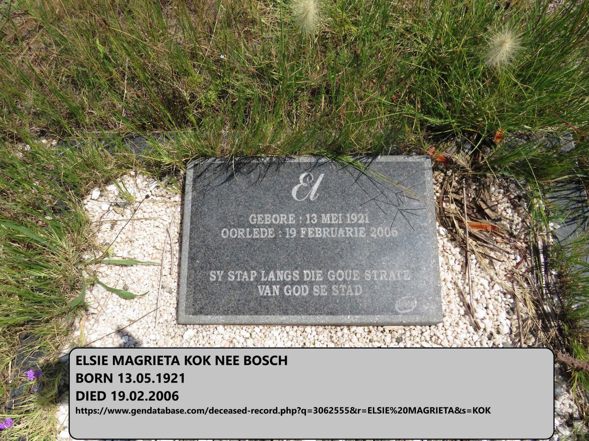 KOK Elsie Magrieta nee BOSCH 1921-2006