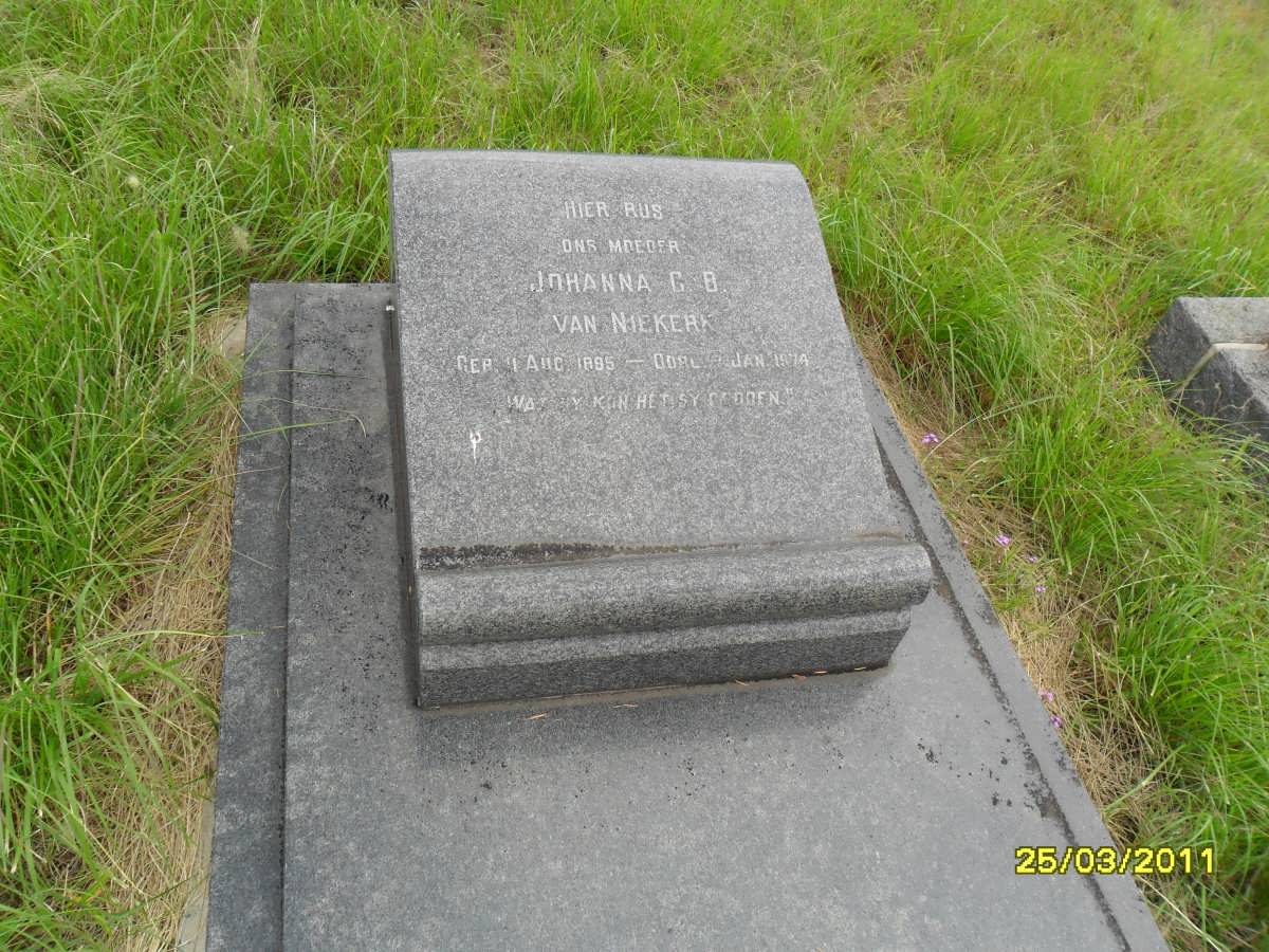 NIEKERK Johanna C.B., van 1895-1974