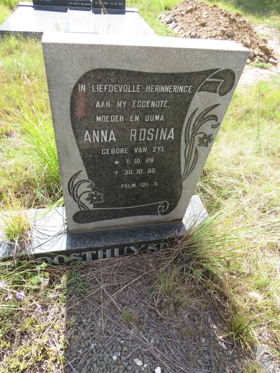 OOSTHUYSEN Anna Rosina nee VAN ZYL 1928-1985