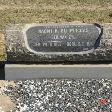 PLESSIS Naomi H., du née VAN ZYL 1887-1974