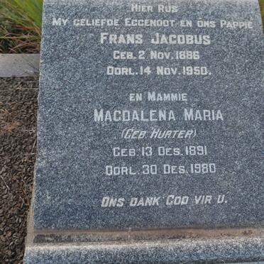 TERBLANCHE Frans Jacobus 1886-1950 & Magdalena Maria HURTER 1891-1980 _2