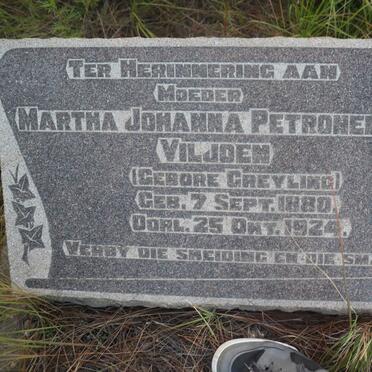 VILJOEN Martha Johanna Petronella nee GREYLING 1880-1924