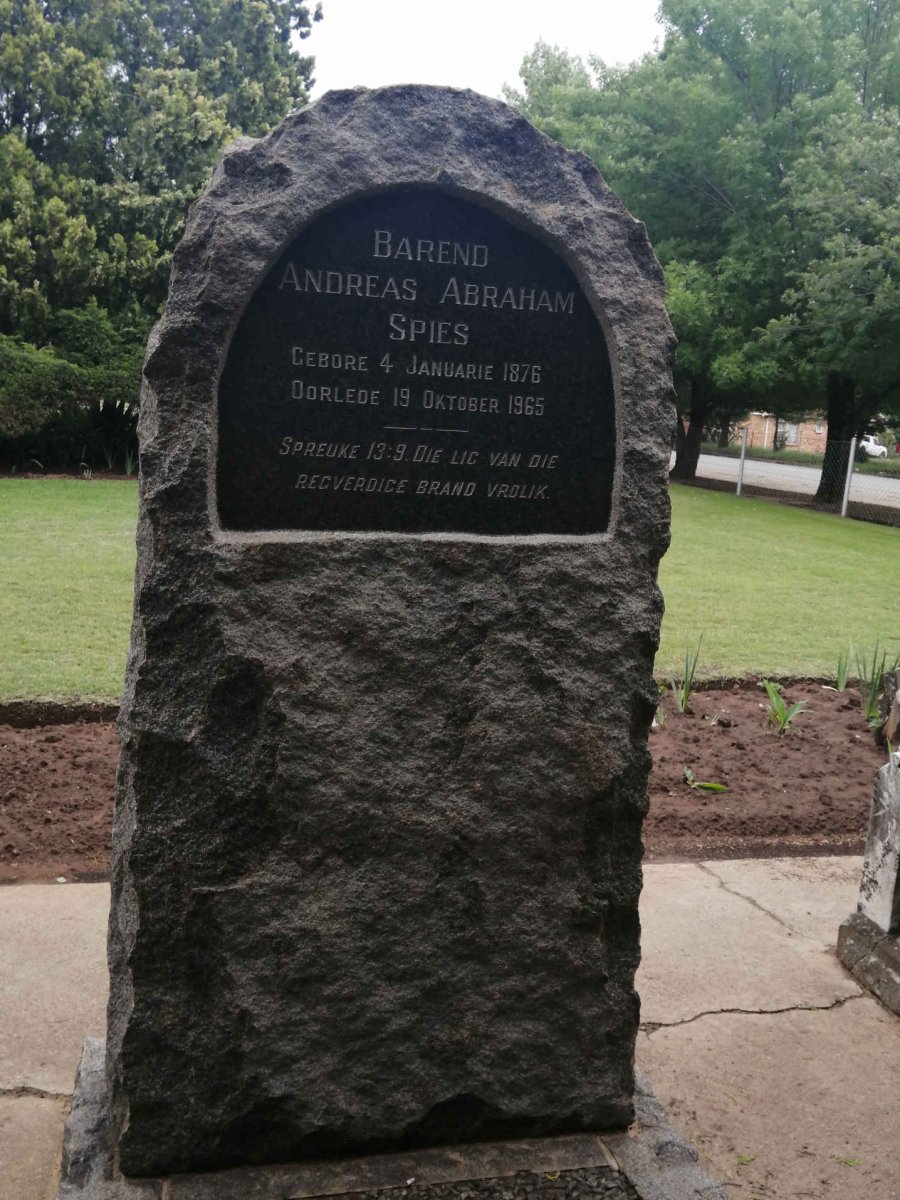 SPIES Barend Andreas Abraham 1876-1965