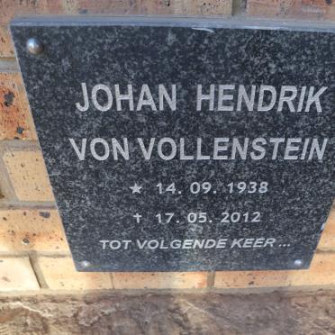 VOLLENSTEIN Johan Hendrik, von 1938-2012