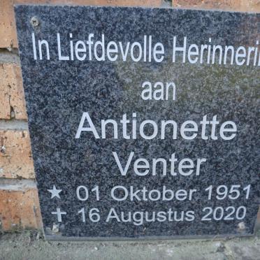 VENTER Antionette 1951-2020