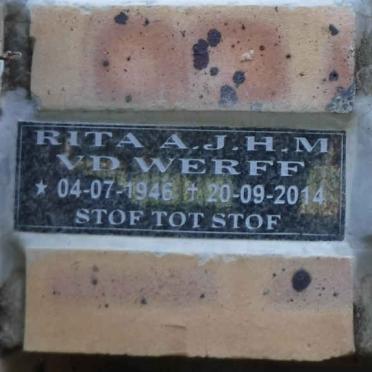WERFF Rita A. J. H. M., v. d. 1946-2014