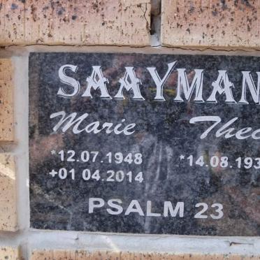 SAAYMAN Theo 1938- &amp; Marie 1948-2014