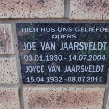 JAARSVELDT Joe, van 1930-2004 &amp; Joyce 1932-2011