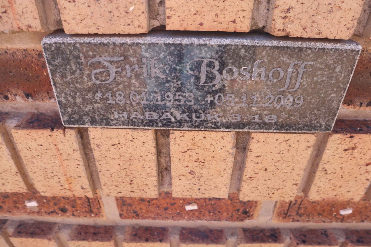 BOSHOFF Frik 1953-2009