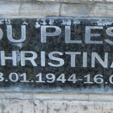 PLESSIS Christina J.E., du 1944-2009