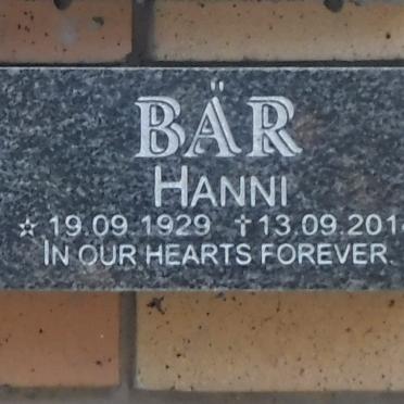 BAR Hanni 1929-2014