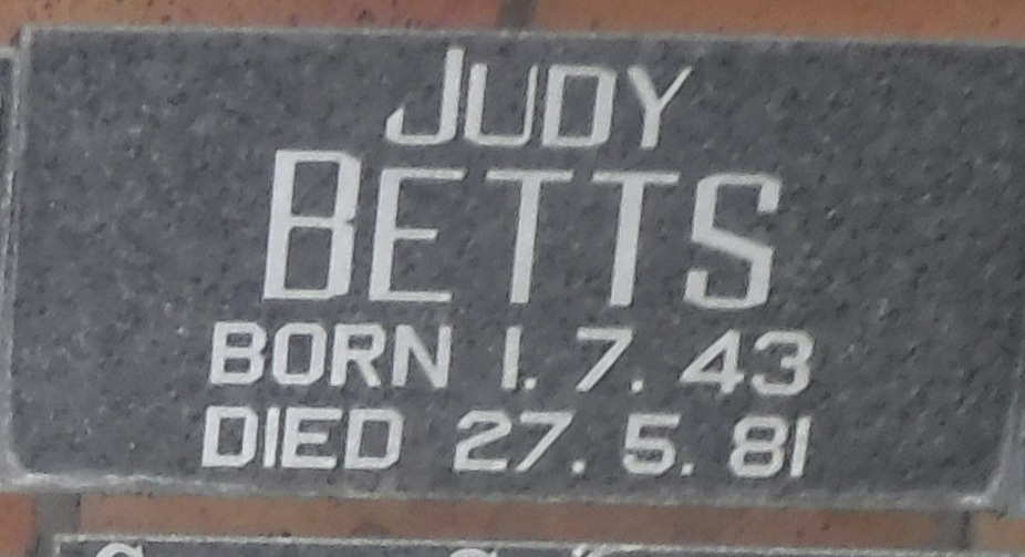 BETTS Judy 1943-1981