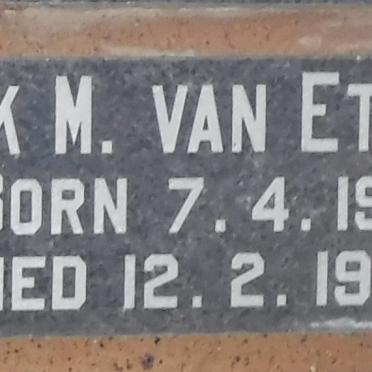 ETTEN Dirk M., van 1921-1983