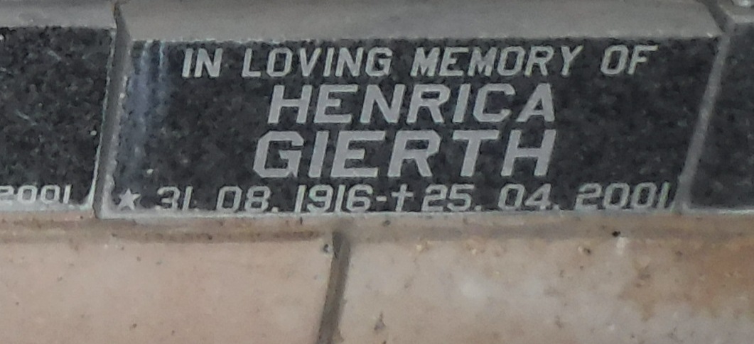 GIERTH Henrica 1916-2001