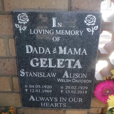 GELETA Stanislaw 1920-1969 &amp; Alison WELSH DAVIDSON 1929-2018