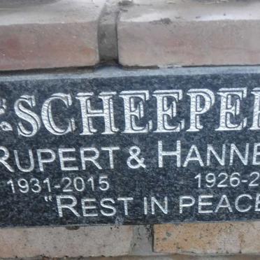 SCHEEPERS Rupert 1931-2015 &amp; Hannetjie 192-2016