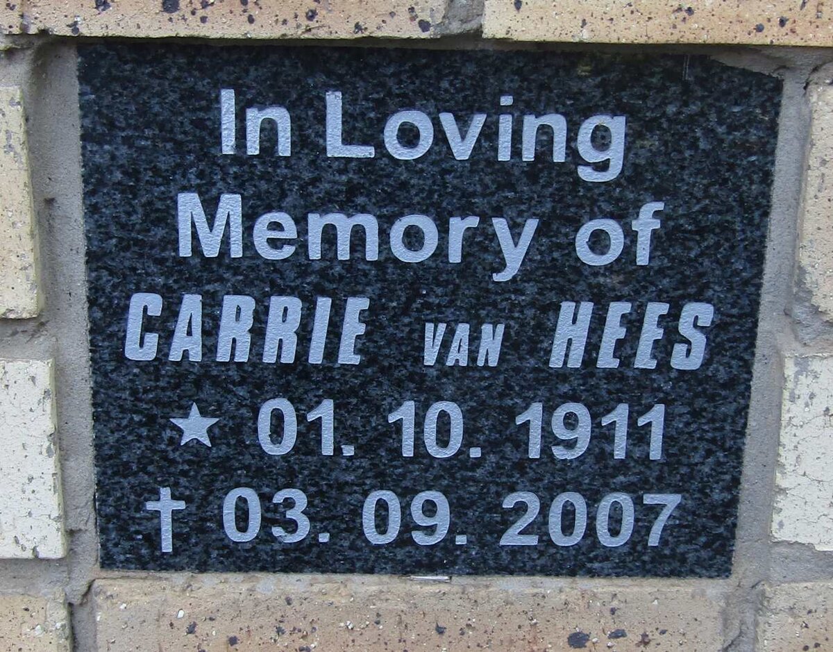 HEES Carrie, van 1911-2007