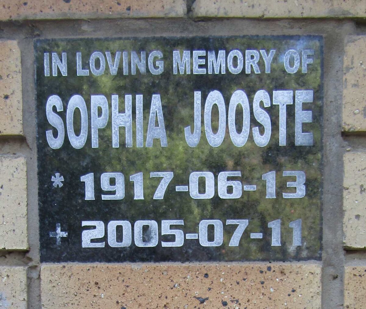JOOSTE Sophia 1917-2005