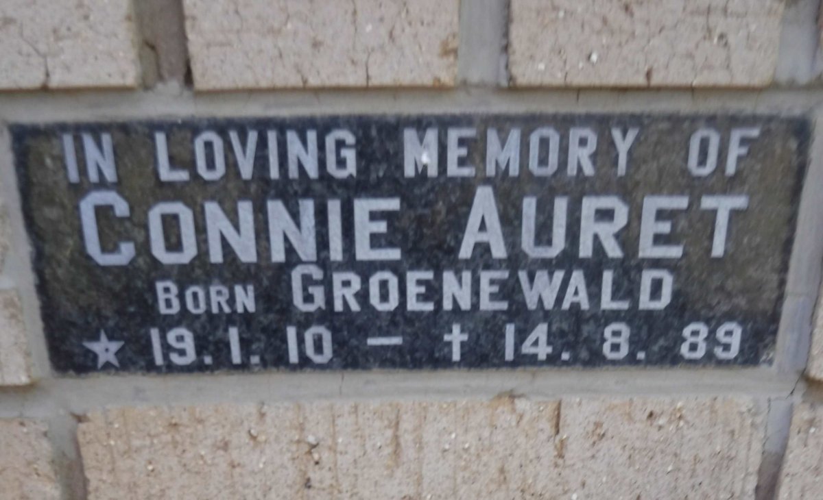 AURET Connie nee GROENEWALD 1910-1989