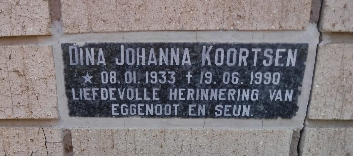 KOORTSEN Dina Johanna 1933-1990