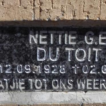 TOIT Nettie G.E., du 1928-2013